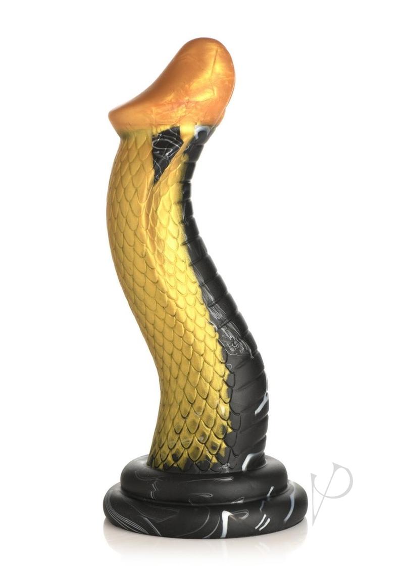 Creature Cocks Golden Mamba Silicone Dildo - Gold/Black