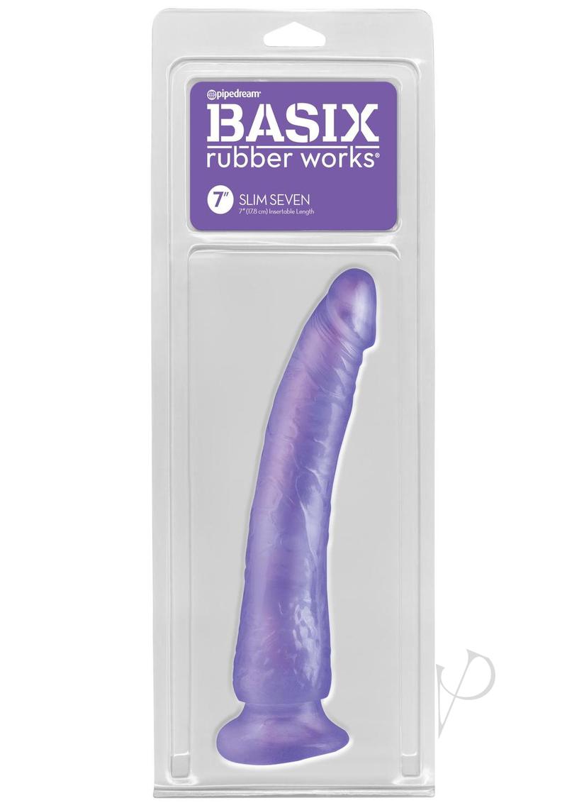 Basix Rubber Works - Slim 7-inch With Suction Cup - 4 Colors