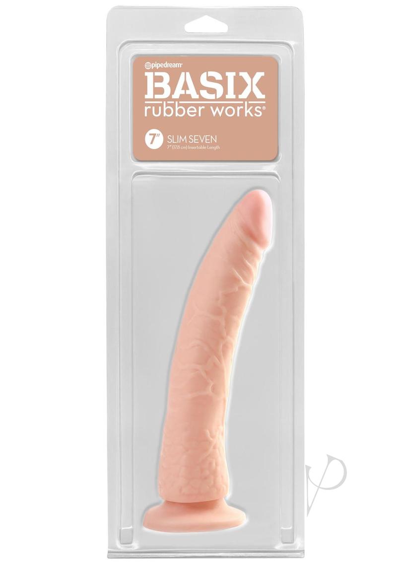 Basix Rubber Works - Slim 7-inch with Suction Cup - 2 Skin Tones