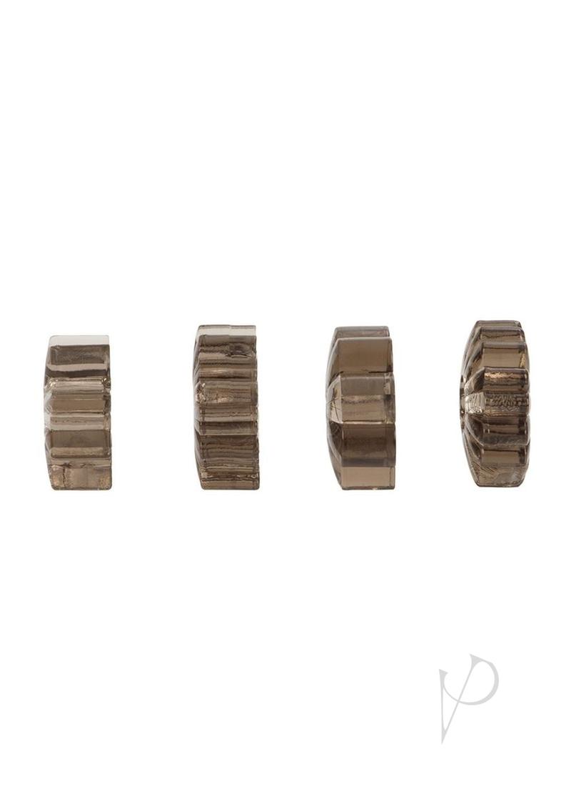 Basic Essentials Cockrings 4 Pack - 3 Colors