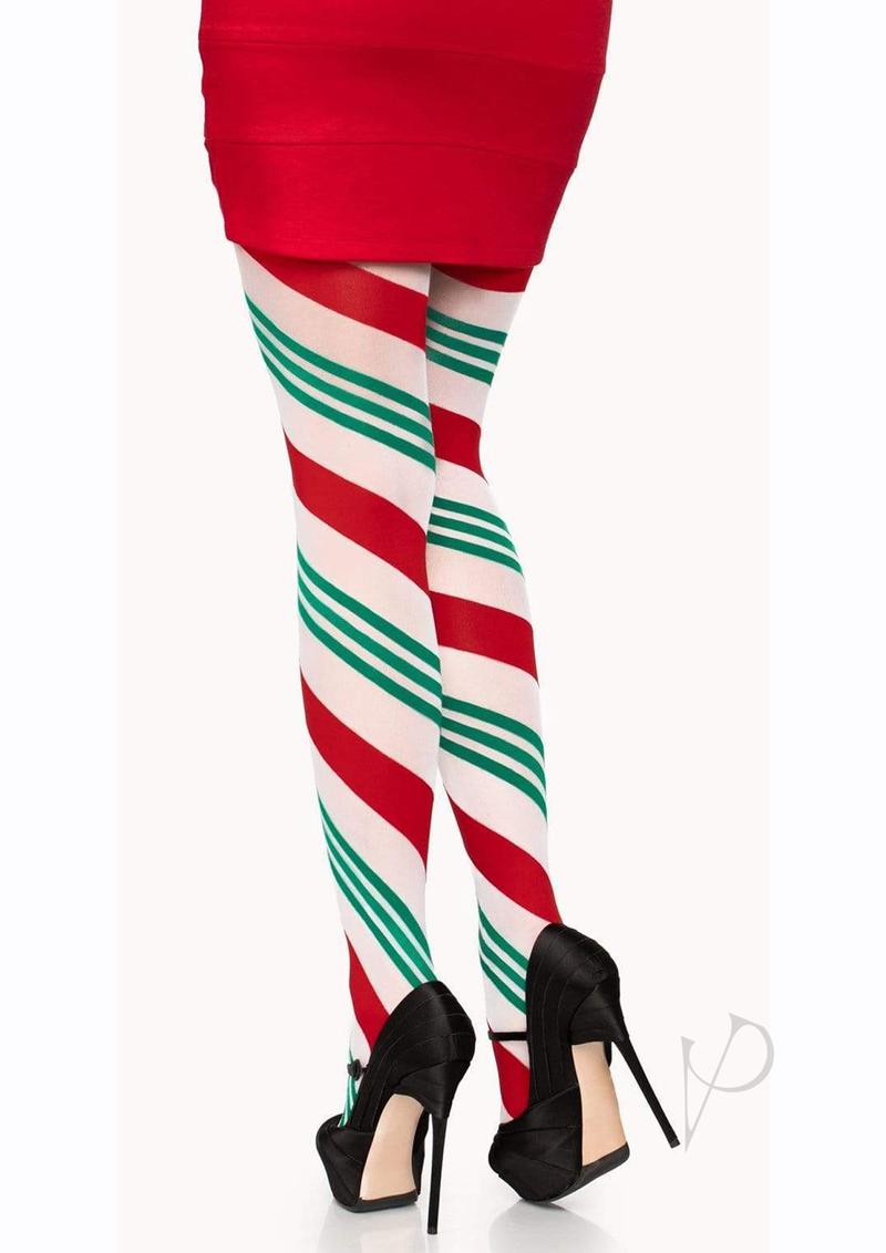 Leg Avenue Holiday Ribbon Striped Tights - O/S