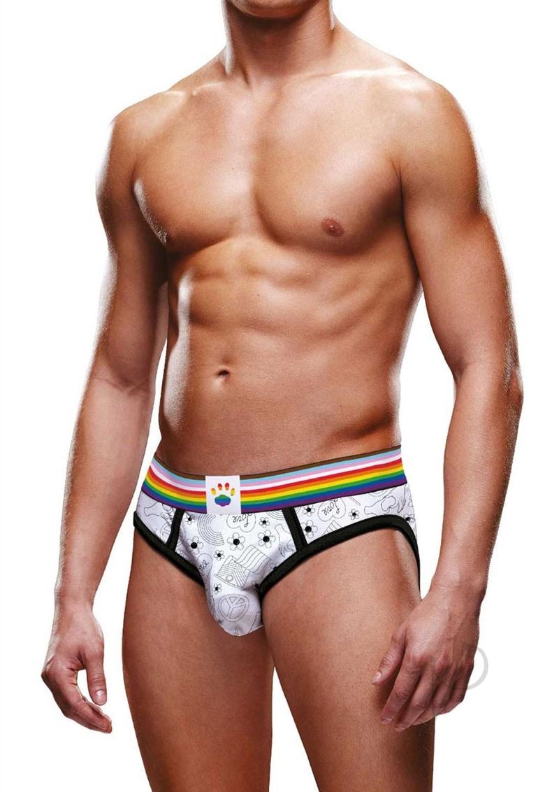 Prowler Pride Love and Peace White Brief - Sizes S-XXL