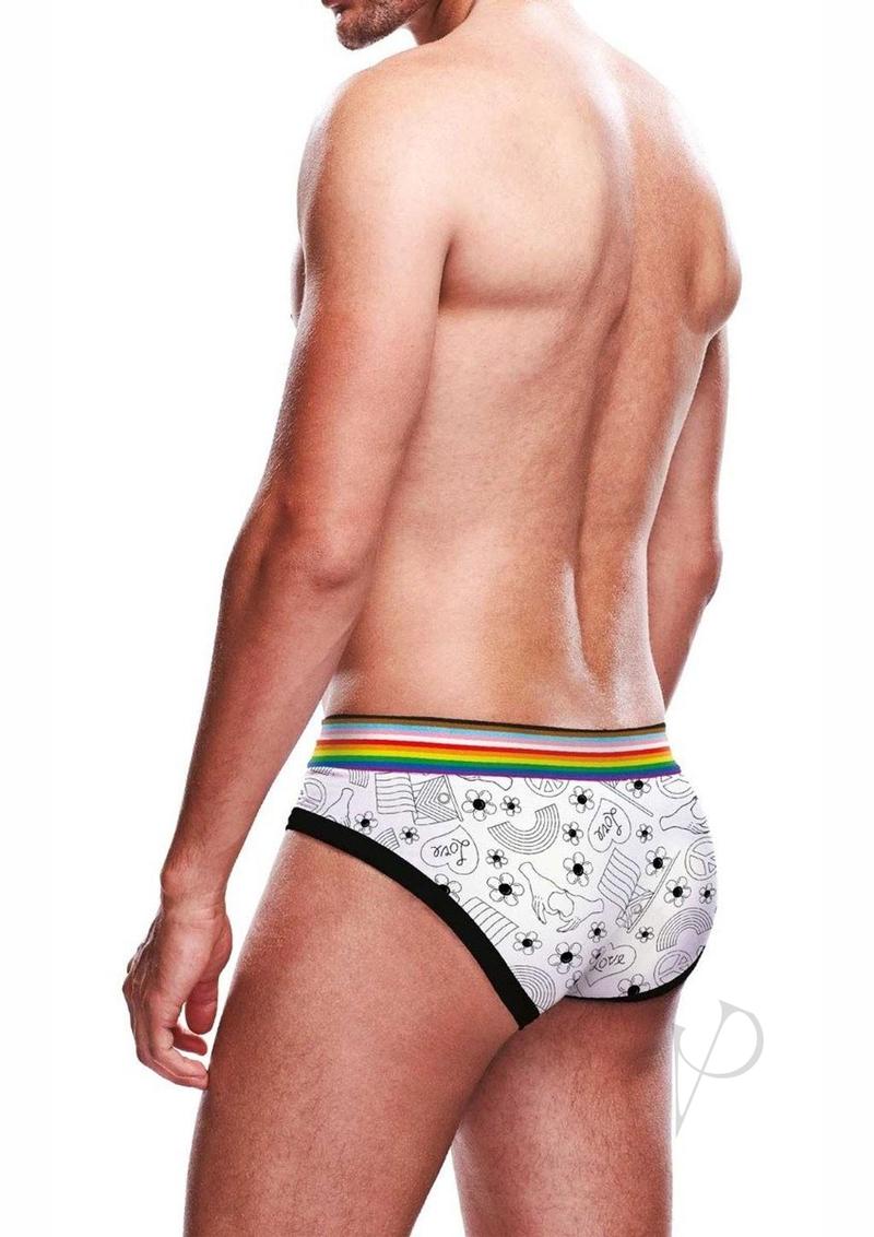 Prowler Pride Love and Peace White Brief - Sizes S-XXL