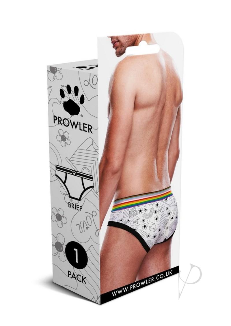 Prowler Pride Love and Peace White Brief - Sizes S-XXL