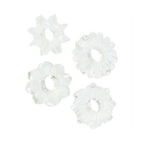 Basic Essentials Cockrings 4 Pack - 3 Colors